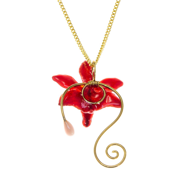 Doritis Orchid Pendant - Red