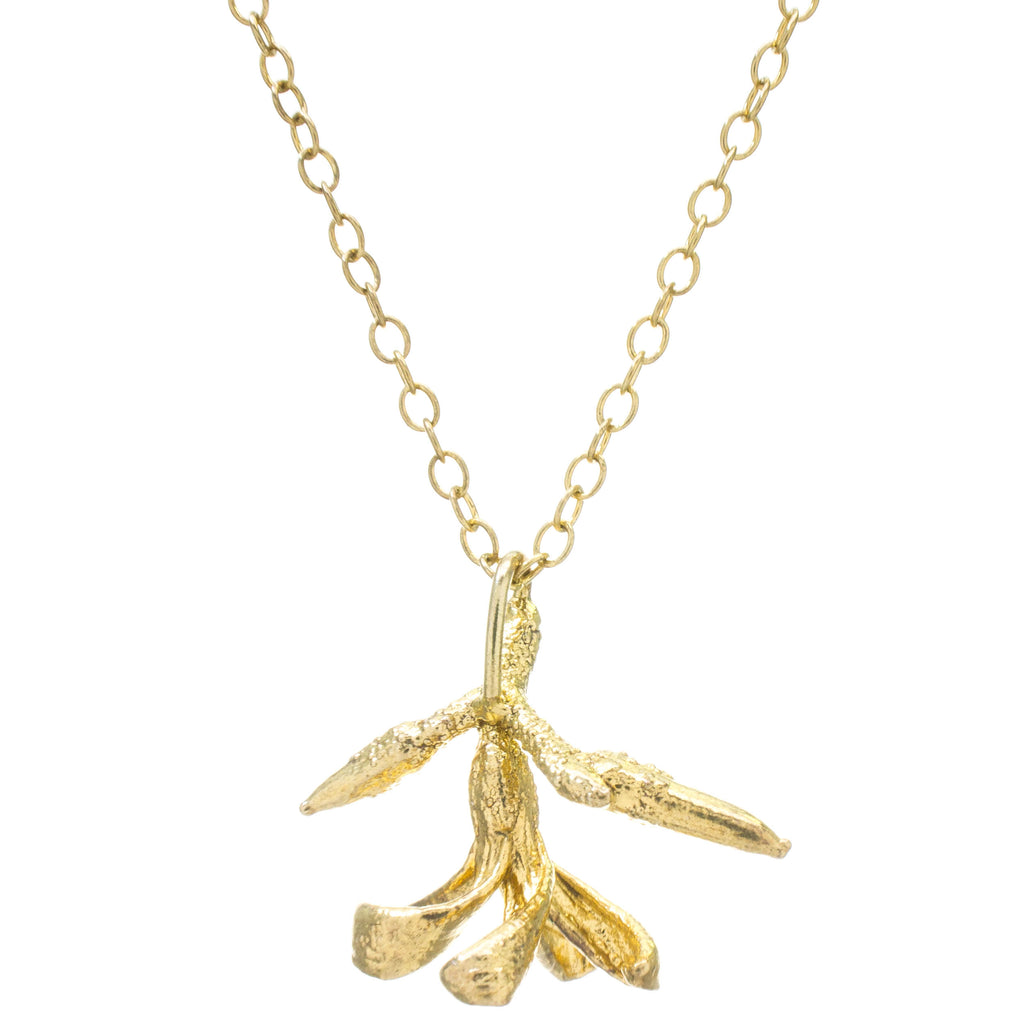 Miniature Gold Orange Jasmine Flower Pendant