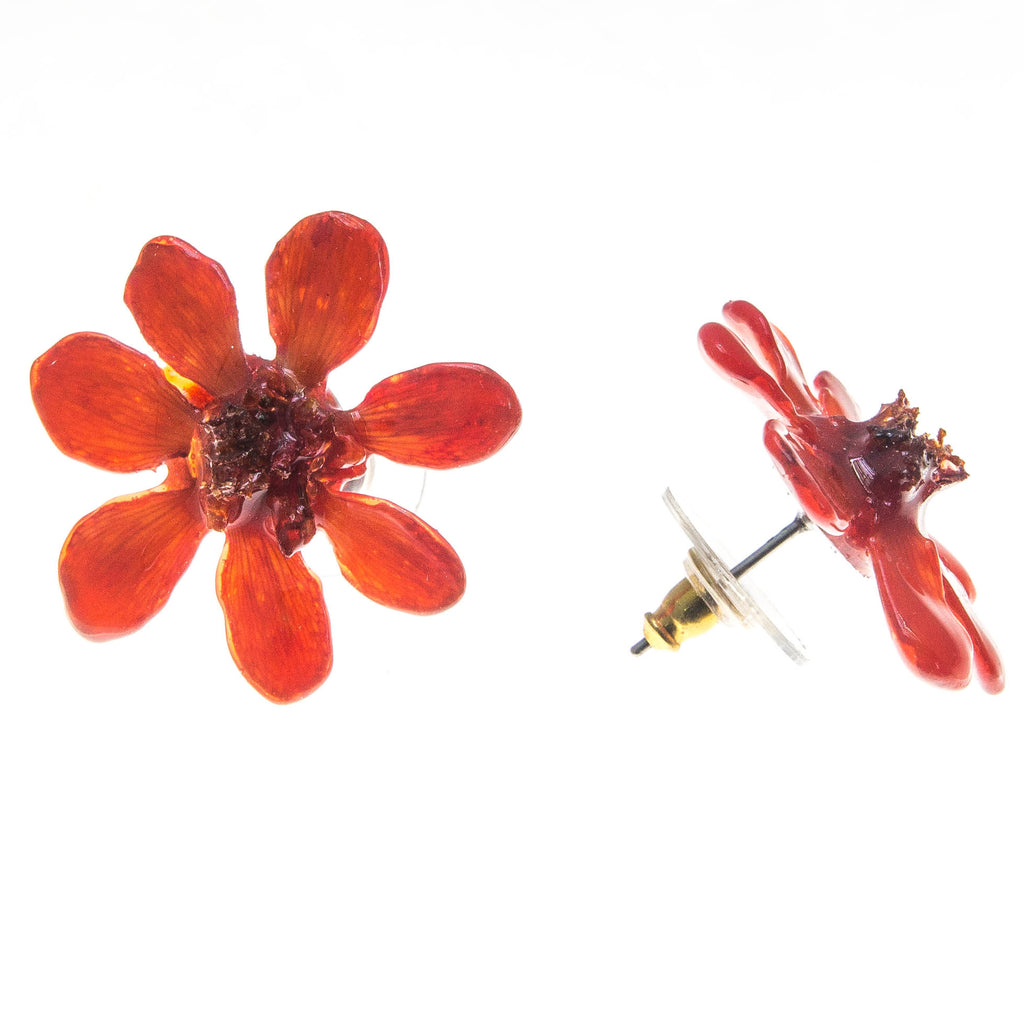 Zinnia Earrings - Red