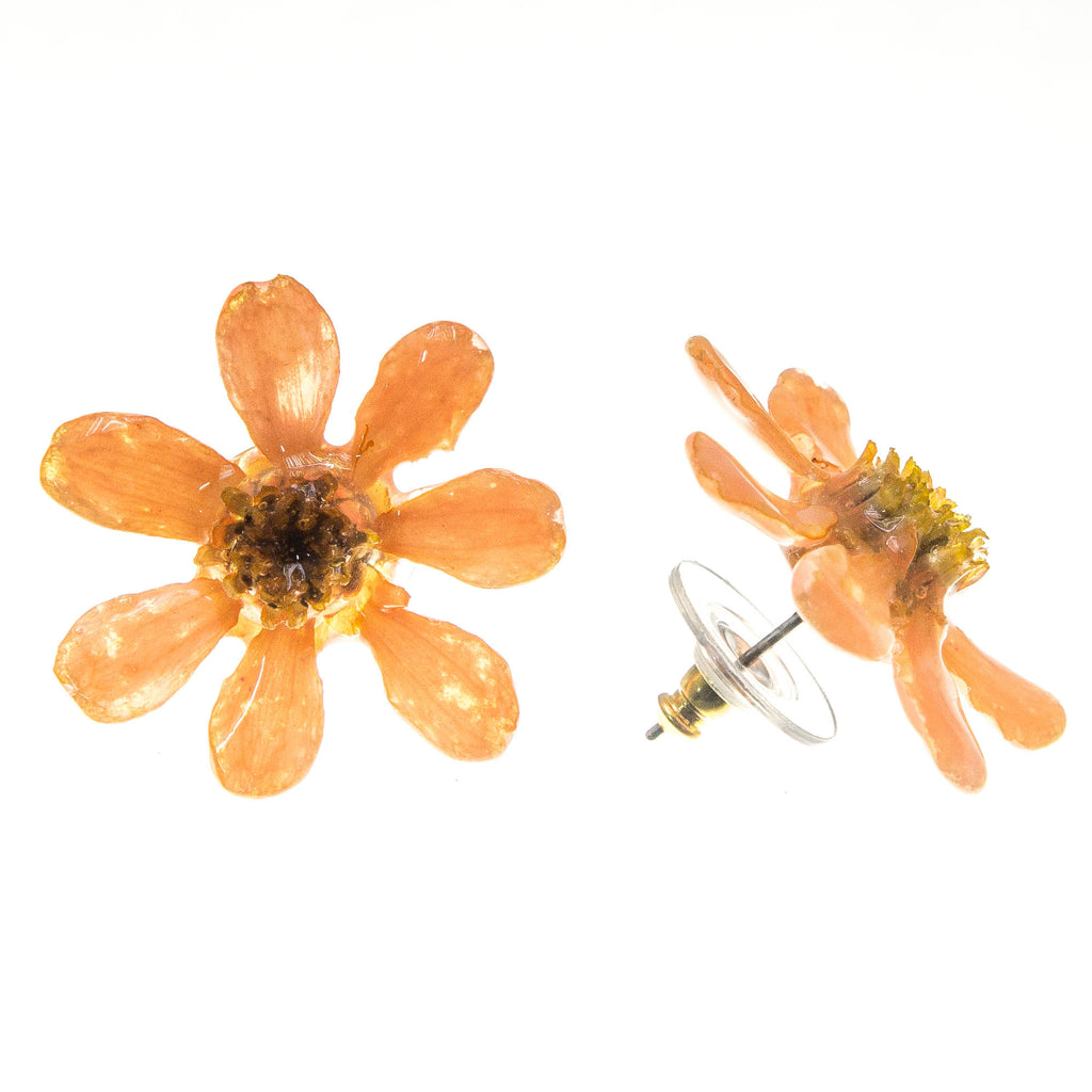 Zinnia Earrings - Peach