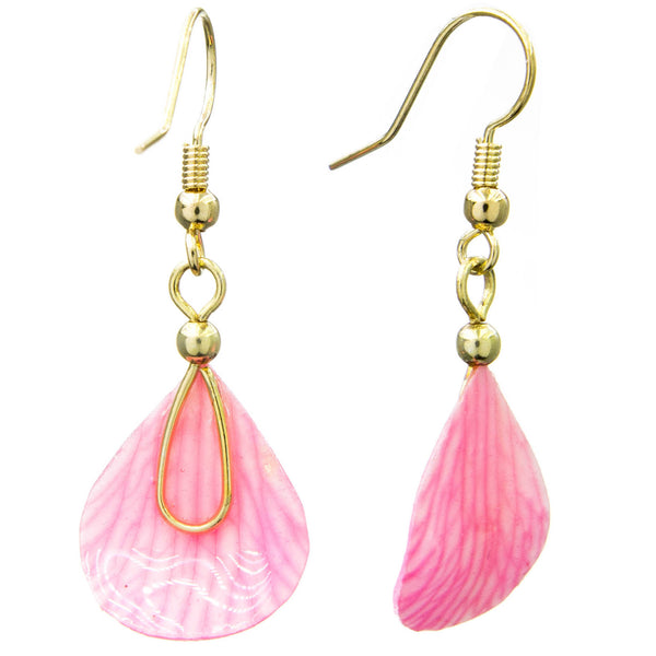 Dendrobium Orchid Mini Petal Earrings - Pink Veins