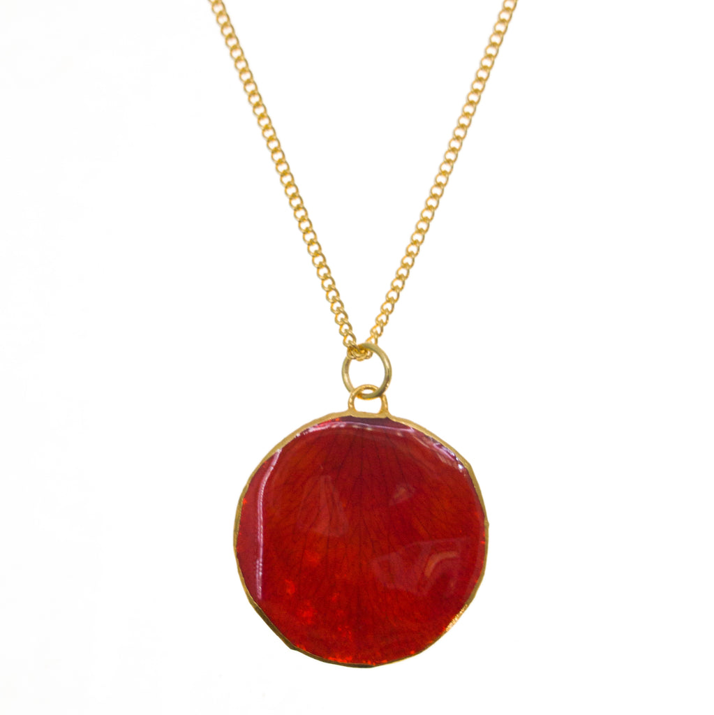 Rose Petal Pendant - Red